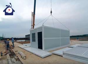 20 pieds auto pliant mobile portable caravane conteneur maison préfabriquée deux chambres un hall maison repliable préfabriquée avec remorque - Product Image 5