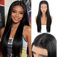 Perruques Lace Front 13x4, Densité 180%, Pré-épilées, Sans Colle, Brun Clair, Lisses et Ondulées, Soie Noire Haute Température, Réglables