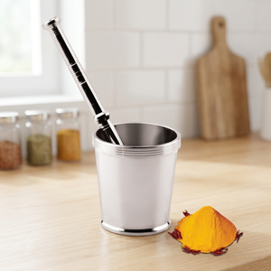 Juego de Mortero y Pestillo de Acero Inoxidable Ecológico, Apto para Lavavajillas y Microondas, para Moler Especias, Hierbas y Masala - Product Image 3