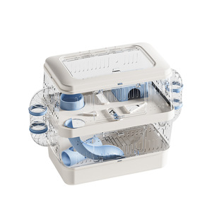 Jaula Extra Grande Transparente Dorada para Hámster Sirio, Estilo Minimalista de Lujo, Caja de Cría, Material PP, Impermeable, para Mascotas - Product Image 5