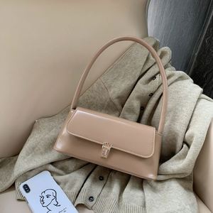 Elegant Retro Top-Handle Shoulder Bag Women's Underarm Purse with Bullet <b>Lock</b> Clasp PU Small Size Everyday Use - Product Image 4