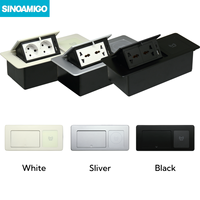 SINOAMIGO - Toma de Corriente Empotrada Multifuncional con Carga USB de 20 W, Tapa Abatible Hidráulica para Escritorio