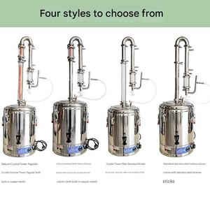 เครื่องกลั่นน้ำมันหอมระเหย 15 ลิตร แบบหนีบสแตนเลส พร้อมเทอร์โมมิเตอร์ และข้อต่อแบบ Tri-Clamp สำหรับการกลั่นในห้องปฏิบัติการ - Product Image 2