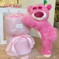 DREA Nouveauté Bouquet Éternel Fleurs Roses Éternelles Ours en Peluche Cadeau Saint-Valentin Ours Fraise