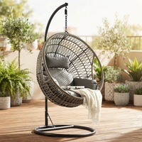 Fauteuil suspendu d'extérieur en rotin PE, moderne et confortable, avec coussin imperméable, chaise œuf, mobilier de loisirs pour l'extérieur
