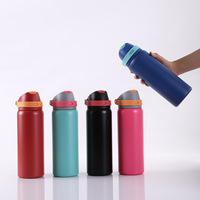 Gobelet cylindrique à double paroi en acier inoxydable 304, pour hommes et femmes, gobelet à fruits à double boisson, bouteille d'eau de sport de plein air