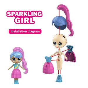 Jinying DIY Fashion Girls Mini Surprise Doll Cute Girl Twisted Blind Egg Assembly Baby Doll Figurine Blind Box Toy - Product Image 2