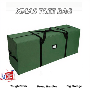 Зеленая сумка, сверхмощная искусственная Рождественская елка, сумка для хранения 600D, оксфордская ткань, усиленная ручка, застежка-молния для Рождества - Product Image 2