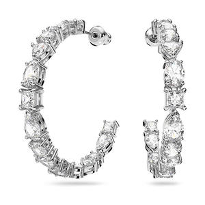 Orecchini a Cerchio in Oro Bianco E2656 con Diamanti Taglio Smeraldo, Gioielli di Lusso per Donna - Product Image 3