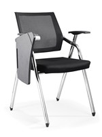 Chaise de conférence exécutive moderne empilable en maille, avec accoudoirs réglables en tissu, portable et pliable, pour écoles et hôpitaux - Vente en gros directe usine