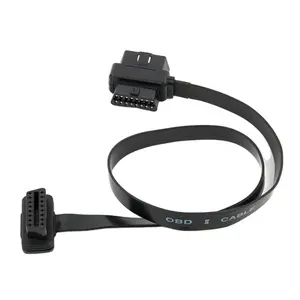 OBD kablosu tam Pin bağlı 30 CM siyah renk J1962 16 Pin düz OBD adaptör kablosu erkek kadın 16C