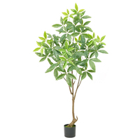 Plante artificielle arbre d'argent Simulation grandes feuilles vertes décoration de la maison en plastique en pot paysage bionique plante arbre de fortune