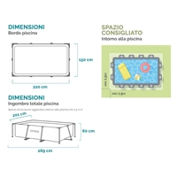 Piscine hors sol rectangulaire INTEX 28270 avec structure, piscine hors sol 220x150x60cm