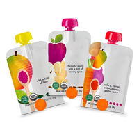 Pochettes souples personnalisées avec logo 100ml 250ml Doypack, sachets à bec verseur thermoscellables pour jus, eau et jus de tomate
