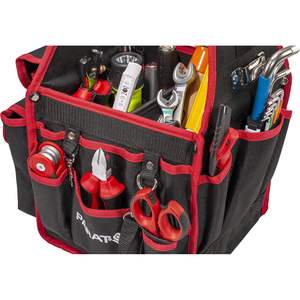 กระเป๋าเครื่องมือพารัท 21 ช่อง ทำจากไนลอน สายสะพายไหล่ปรับได้ สีแดง กระเป๋าแบบดัฟเฟิลหลายช่อง - Product Image 6