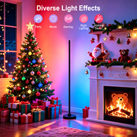 Lámpara de Pie de Esquina LED RGB IC con Control Remoto por Aplicación Inteligente, Sincronización con Música, Luz Ambiental para Sala de Juegos, Directo de Fábrica