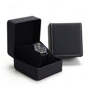 PU Leather <b>Rounded</b> Watch Jewelry Display Gift Storage <b>Boxes</b> with Tote Bag Matte Frosted Texture - Product Image 3