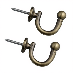 Crochets de rideau modernes en zinc et PVC, à tête unique, à fixation murale, pour fenêtre, attaches de draperie, porte-franges, 25 mm, écologiques, quatre saisons - Product Image 4