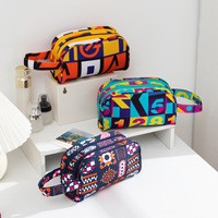 Bolsa de Viaje Oxford con Logotipo Colorido, Bolsa de Almacenamiento Impermeable de Gran Capacidad, Bolsa de Aseo para Mujer, Organizador de Maquillaje, Bolsa de Cosméticos
