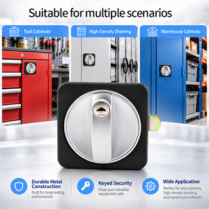 Serrure de sécurité à clé en alliage de zinc pour boîte à outils et armoire industrielle, avec bouton rotatif multipoints <span class=keywords><strong>Espagnolette</strong></span> - Product Image 3
