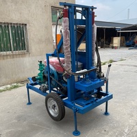 Dispositif de forage de puits d'eau diesel 30HP monté sur remorque opération par un seul homme système hydraulique facile à utiliser pour mine de forage de 100m 150m 200m