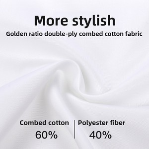 Camisa de vestir informal de negocios DP Spring para <span class=keywords><strong>hombre</strong></span>, sin planchado, de algodón peinado, para el trabajo y el día a día, estilo <span class=keywords><strong>joven</strong></span> - Product Image 3