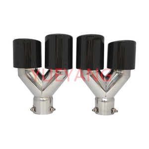 Embout d'échappement de voiture à vente chaude, modifié, bord droit, acier inoxydable, système d'échappement universel, 5 pouces, noir mat - Product Image 5