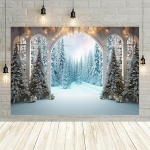 <span class=keywords><strong>Sfondo</strong></span> per Foto Natalizio <span class=keywords><strong>Rosa</strong></span> con Neve Invernale, per Baby Shower, Feste di Compleanno, Accessorio per Studio Fotografico - Product Image 4