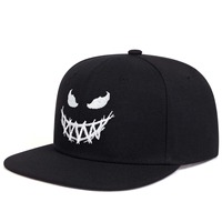 Casquette de baseball à visière plate avec motif Smiley Brush Stroke X Graphic, unisexe, style streetwear, réglable pour hommes et femmes, décontractée, en gros