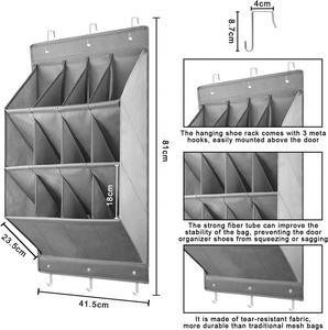 Hanging Wall Mounted <b>Shoe</b> Storage with 12 Large Pockets & 6 <b>Hooks</b>, Space-saving Polyester Organizer for Camping - Product Image 3