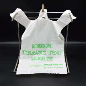 Bolsas de Plástico HDPE/LDPE Tipo Camiseta con Asa para Supermercado, para Empacar Frutas, Verduras y Comestibles - Product Image 3