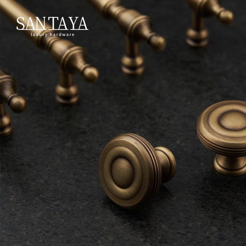 Transitional Brass Cabinet Door Handles Knobs
