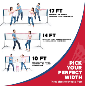 Een In Hoogte Verstelbaar Sportoefennet Geschikt Voor Diverse Balspellen Zoals Badminton, Volleybal, Tennis En Pickleball - Product Image 4