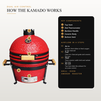 Barbecue Kamado en céramique moderne de qualité supérieure Auplex, 16 pouces, au charbon de bois, pour l'extérieur, multifonction, design écologique, prix d'usine