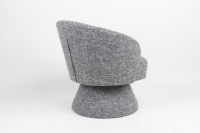 Fauteuil pivotant en velours gris, style moderne minimaliste, avec base ronde, pour chambre à coucher et appartement, décoration intérieure