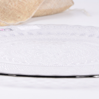 Assiette de présentation en verre argenté, décorative pour mariage, écologique, 33 cm, transparente, avec gravure personnalisée, vente en gros