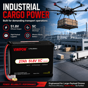 Prix d'usine VIWIPOW Batterie semi-solide haute performance 5C 14S 27000mAh 51.8V certifiée CE 800 cycles pour drones robustes - Product Image 4