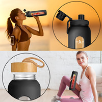 Bouteille d'eau en verre à large ouverture professionnelle de 32 oz avec infuseur, bouteille d'eau en verre réutilisable avec filtre et manchon en silicone