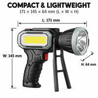 Lampe de travail LED Bright Bird 300lm 6000K blanche, projecteur portatif IP44, batterie Li-ion 18650, atelier, garage, jardin