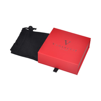 Coffret de bijoux de luxe en carton rigide en forme de livre avec finition douce au toucher, pour collier et bracelet, boîtes à rabat rouges