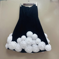 Robe Courte Florale Femme en Liquidation – Seulement 1 Pièce – Nouvelle Robe d'Été Élégante sans Bretelles – Robes de Soirée Florales Sexy sans Bretelles pour Femme