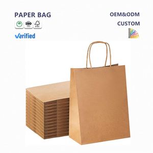 Bolsas de Compra de Papel Kraft Reciclables Biodegradables de Alta Calidad con Asas, Estilo Clásico, Marca Ruihe, Promoción Empresarial, Logotipo Personalizado - Product Image 1