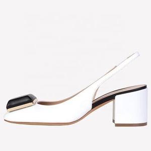 Zapatos de Tacón Bajo Grueso para Mujer, Sandalias de Verano con Adornos, Punta Cuadrada, Estilo Slingback Elástico para Oficina - Product Image 6