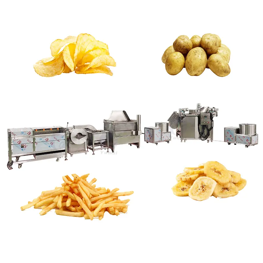 Semi Automatic 50kg 100kg Fried Potato Cassava Chips Production Line French Fries Making Machine for Nigeria