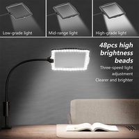 1.8x Adjustable Loupe Large Lens Magnifier With 48 Led Lights For Detailed Work Repair And Jewelry Making