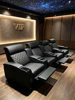 Fauteuil inclinable de luxe moderne avec surpiqûres losangées et porte-gobelets pour la maison, le sous-sol, le salon, la villa et les centres commerciaux