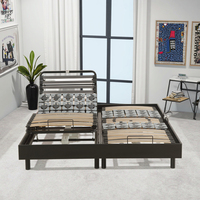 Cadre de lit électrique réglable avec massage, design moderne en métal, taille King, mobilier de chambre intelligent