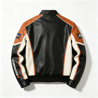 Blouson de moto en cuir personnalisé 2026 pour homme, broderie lourde, style motard, avec patchs complets, manteau de course, direct usine