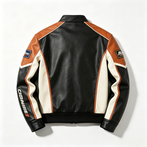 Giacca da Moto in Pelle Personalizzata 2026 da Uomo, Giubbotto da Motociclista con Ricami Pesanti, Giacca da Corsa con Patch Completa, Produzione di Fabbrica - Product Image 2