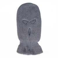 Masque de ski intégral à 3 trous brodé sur mesure en gros avec logo personnalisé - Halloween et Noël en tricot acrylique